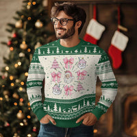 Pink Christmas Coquette Bow Ugly Christmas Sweater Santa Festive Xmas Vibe - Wonder Print Shop