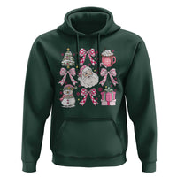 Retro Santa Claus Pink Coquette Bow Hoodie Festive Xmas Vibe
