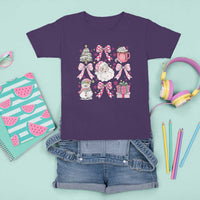 Retro Santa Claus Pink Coquette Bow T Shirt For Kid Festive Xmas Vibe - Wonder Print Shop