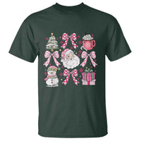 Retro Santa Claus Pink Coquette Bow T Shirt Festive Xmas Vibe - Wonder Print Shop