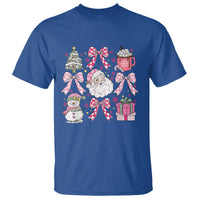 Retro Santa Claus Pink Coquette Bow T Shirt Festive Xmas Vibe - Wonder Print Shop
