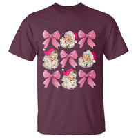 Vintage Pink Christmas Coquette Bow T Shirt Santa Claus Festive Xmas Vibe - Wonder Print Shop