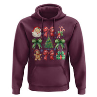 Christmas Tree Retro Coquette Bow Hoodie Santa Claus Candy Festive Xmas Vibes