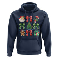 Christmas Tree Retro Coquette Bow Hoodie Santa Claus Candy Festive Xmas Vibes