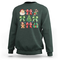 Christmas Tree Retro Coquette Bow Sweatshirt Santa Claus Candy Festive Xmas Vibes - Wonder Print Shop
