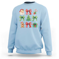 Christmas Tree Retro Coquette Bow Sweatshirt Santa Claus Candy Festive Xmas Vibes - Wonder Print Shop