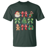 Christmas Tree Retro Coquette Bow T Shirt Santa Claus Candy Festive Xmas Vibes - Wonder Print Shop