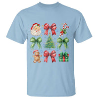 Christmas Tree Retro Coquette Bow T Shirt Santa Claus Candy Festive Xmas Vibes - Wonder Print Shop
