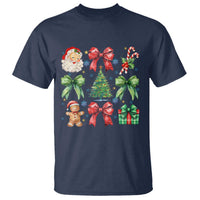 Christmas Tree Retro Coquette Bow T Shirt Santa Claus Candy Festive Xmas Vibes - Wonder Print Shop