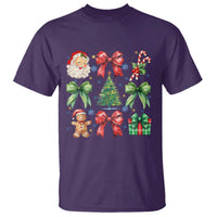 Christmas Tree Retro Coquette Bow T Shirt Santa Claus Candy Festive Xmas Vibes - Wonder Print Shop
