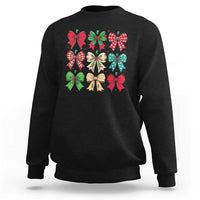 Merry Christmas Coquette Bow Sweatshirt Festive Xmas Vibe - Wonder Print Shop