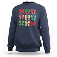 Merry Christmas Coquette Bow Sweatshirt Festive Xmas Vibe - Wonder Print Shop