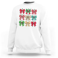 Merry Christmas Coquette Bow Sweatshirt Festive Xmas Vibe - Wonder Print Shop