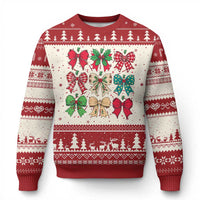Merry Christmas Coquette Bow Ugly Christmas Sweater Festive Xmas Vibe - Wonder Print Shop