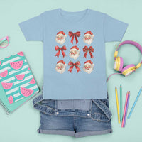 Plaid Coquette Bow Santa Claus T Shirt For Kid Merry Xmas Festive - Wonder Print Shop