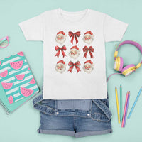 Plaid Coquette Bow Santa Claus T Shirt For Kid Merry Xmas Festive - Wonder Print Shop