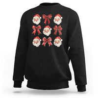 Plaid Coquette Bow Santa Claus Sweatshirt Merry Xmas Festive - Wonder Print Shop