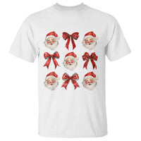 Plaid Coquette Bow Santa Claus T Shirt Merry Xmas Festive - Wonder Print Shop