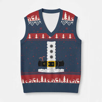Santa Claus Suit Costume V-Neck Knit Sweater Vest Retro Festive Xmas Vibe - Wonder Print Shop