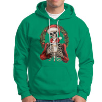 Skeleton Christmas Hoodie Dead Inside But Caffeinated Coffee Lover Xmas Vibe - Wonder Print Shop