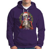 Skeleton Christmas Hoodie Dead Inside But Caffeinated Coffee Lover Xmas Vibe - Wonder Print Shop