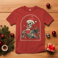 Skeleton Christmas T Shirt Dead Inside But Caffeinated Coffee Addict Xmas Vibe - Wonder Print Shop