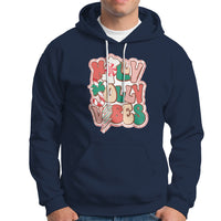 Groovy Christmas Hoodie Holly Jolly Vibes - Wonder Print Shop