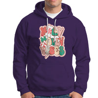 Groovy Christmas Hoodie Holly Jolly Vibes - Wonder Print Shop