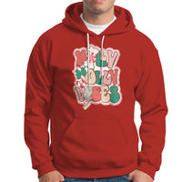 Groovy Christmas Hoodie Holly Jolly Vibes - Wonder Print Shop