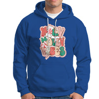 Groovy Christmas Hoodie Holly Jolly Vibes - Wonder Print Shop