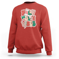 Groovy Christmas Sweatshirt Holly Jolly Vibes - Wonder Print Shop