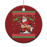 Funny Santa Claus Christmas Ornament Pooping Down The Chimney - Wonder Print Shop