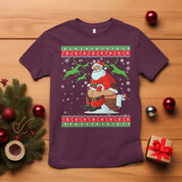 Funny Santa Claus T Shirt Pooping Down The Chimney Ugly Sweater Christmas - Wonder Print Shop