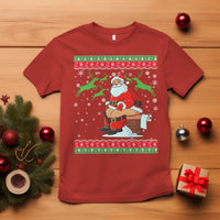 Funny Santa Claus T Shirt Pooping Down The Chimney Ugly Sweater Christmas - Wonder Print Shop