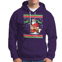 Funny Santa Claus Hoodie Pooping Down The Chimney Ugly Sweater Christmas - Wonder Print Shop