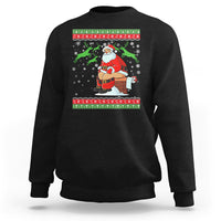 Funny Santa Claus Sweatshirt Pooping Down The Chimney Ugly Sweater Christmas - Wonder Print Shop