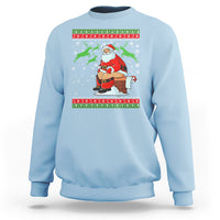 Funny Santa Claus Sweatshirt Pooping Down The Chimney Ugly Sweater Christmas - Wonder Print Shop