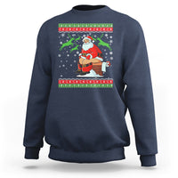 Funny Santa Claus Sweatshirt Pooping Down The Chimney Ugly Sweater Christmas - Wonder Print Shop