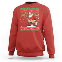 Funny Santa Claus Sweatshirt Pooping Down The Chimney Ugly Sweater Christmas - Wonder Print Shop