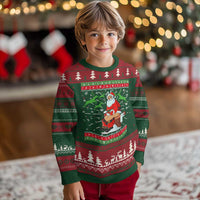 Funny Santa Claus Ugly Christmas Sweater Pooping Down The Chimney - Wonder Print Shop