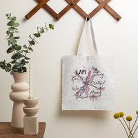 I Am Strong Beautiful Grateful Happy Worthy Dragonflies Tote Bag, Dragonfly Tote Bag, Nature Tote Bag, Gift for Women, Dragonfly Lover Tote Bag - Wonder Print Shop