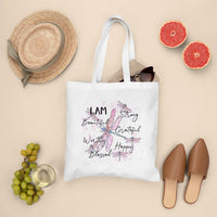 I Am Strong Beautiful Grateful Happy Worthy Dragonflies Tote Bag, Dragonfly Tote Bag, Nature Tote Bag, Gift for Women, Dragonfly Lover Tote Bag - Wonder Print Shop