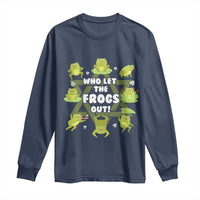 Funny Passover Long Sleeve Shirt Who Let the Frogs Out Jewish Seder Fami