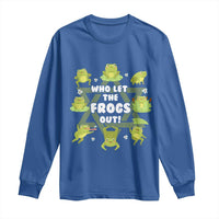 Funny Passover Long Sleeve Shirt Who Let the Frogs Out Jewish Seder Fami