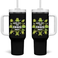 Funny Passover Tumbler With Handle Who Let the Frogs Out Jewish Seder Fami