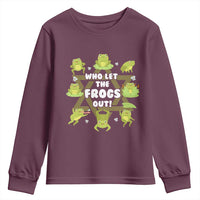 Funny Passover Youth Sweatshirt Who Let the Frogs Out Jewish Seder Fami