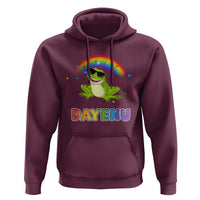 Funny Dayenu Frog Rainbow Hoodie Passover Celebration with Pride Vibes