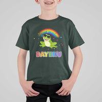 Funny Dayenu Frog Rainbow T Shirt For Kid Passover Celebration with Pride Vibes