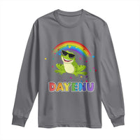 Funny Dayenu Frog Rainbow Long Sleeve Shirt Passover Celebration with Pride Vibes
