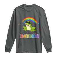Funny Dayenu Frog Rainbow Long Sleeve Shirt Passover Celebration with Pride Vibes